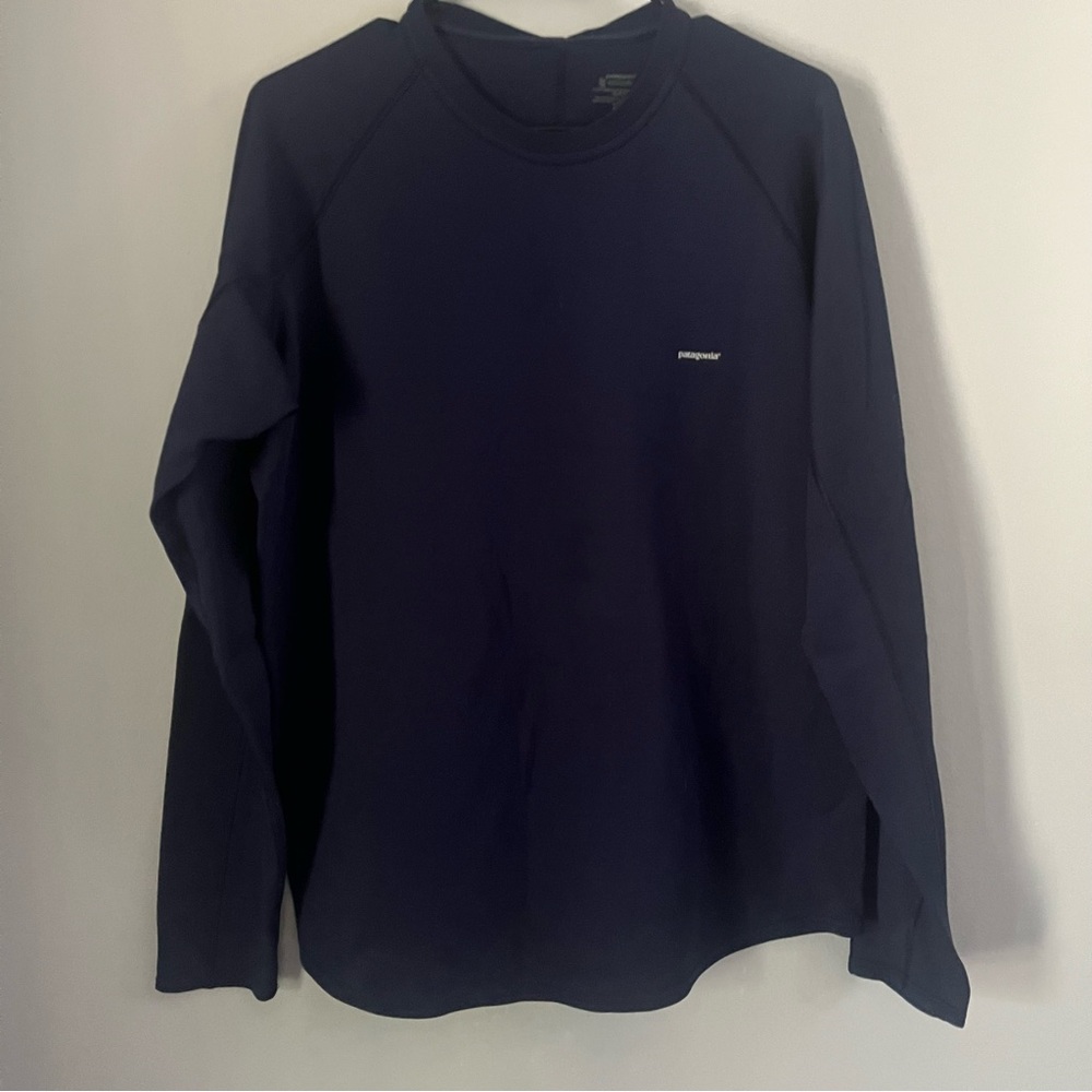 PATAGONIA Men's Navy Blue Performance Baselayer Capilene Long Sleeve Shirt XL